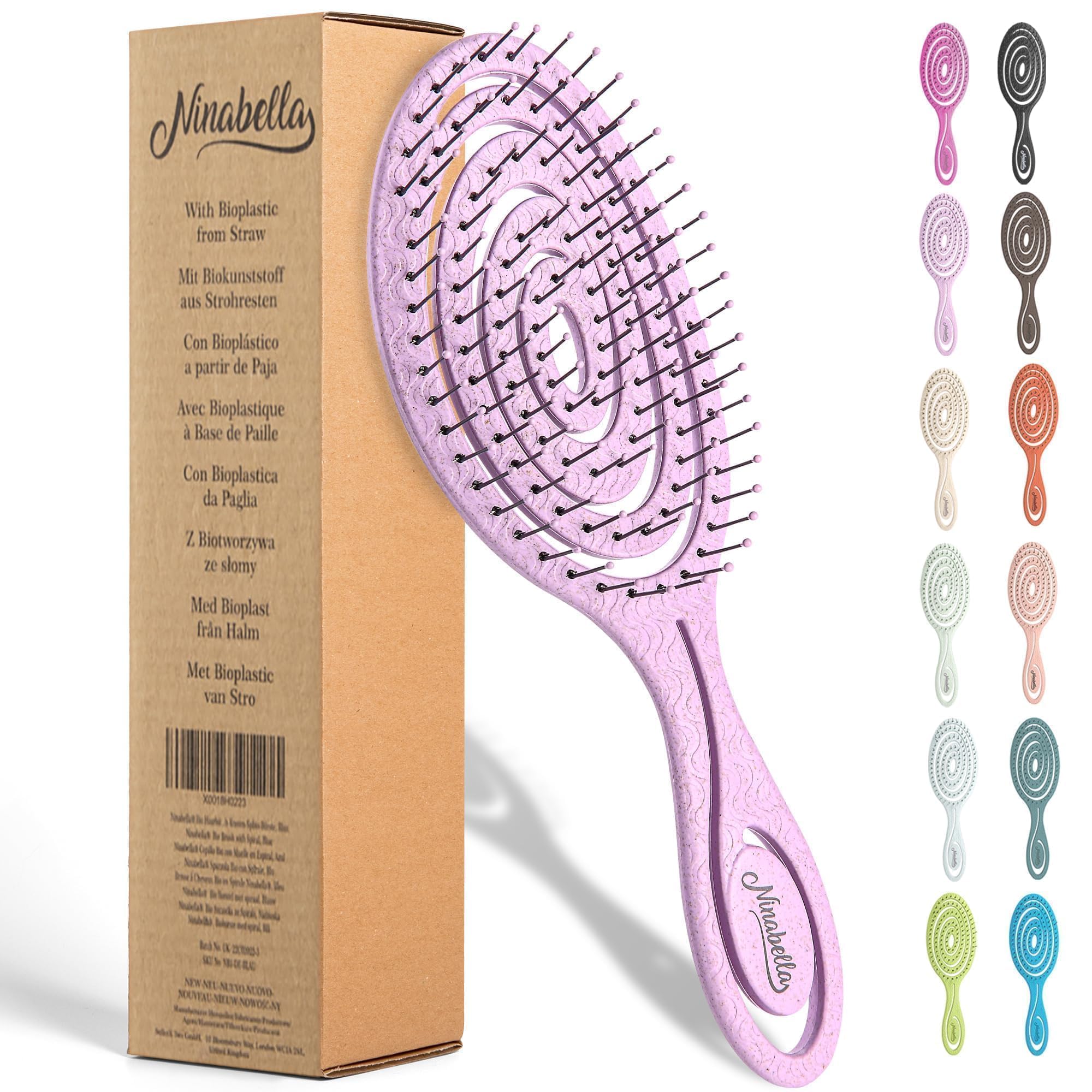 Buy now Ninabella Detangle Hair Brush for Women & Men - Does not Pull - Straightening Brushes for Straight & Curly Hair - Unique Spiral Detangling Hairbrush - Green at indiglob india