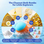 40 Kids Bath Bombs with Ocean & Jungle Animal Toys, Dual-Themed Gift Boxes