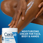 CeraVe Moisturizing Cream, Face Moisturizer & Body Cream, Skin care, 19oz | Hyaluronic Acid For Instant Hydration, Skin Barrier Repair, Ceramide Moisturizer, Fragrance Free, Non-Comedogenic, Daily Use