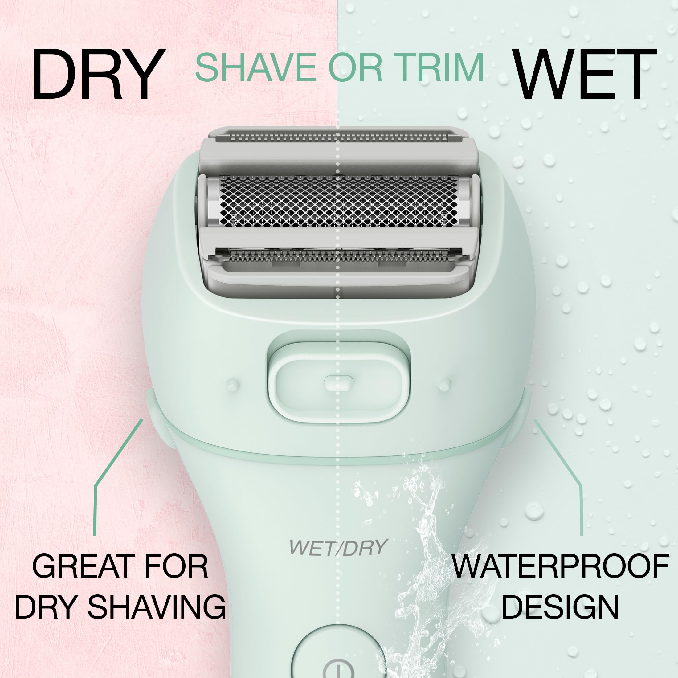 Panasonic Electric Bikini Trimmer, Waterproof Full-Body Cordless Electric Razors for Women Legs with Bikini Attachments, 3 Hypoallergenic Blades, for Travel, Shower, and Everyday Use - ES-AWL6AG