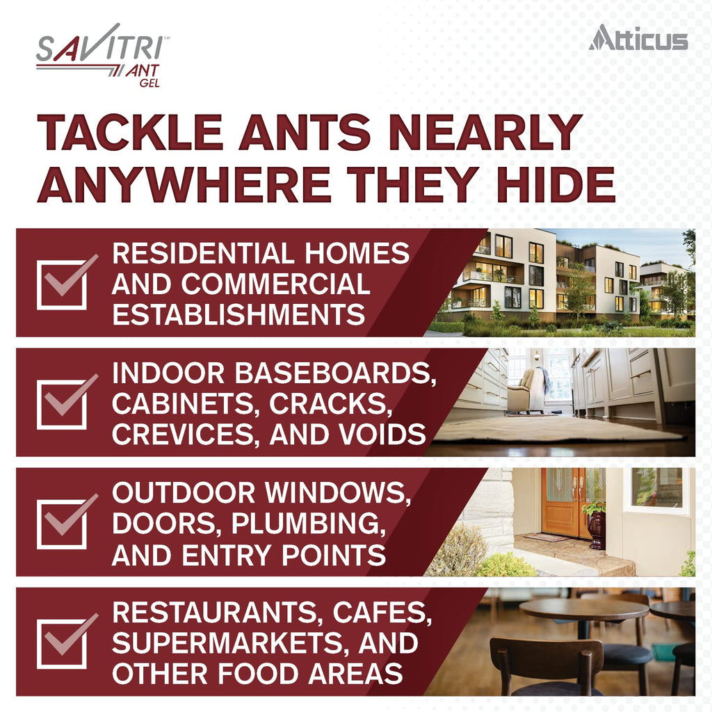 Atticus Savitri Ant Gel Bait (4 x 30 Grams) - Indoor and Outdoor Ant Killer