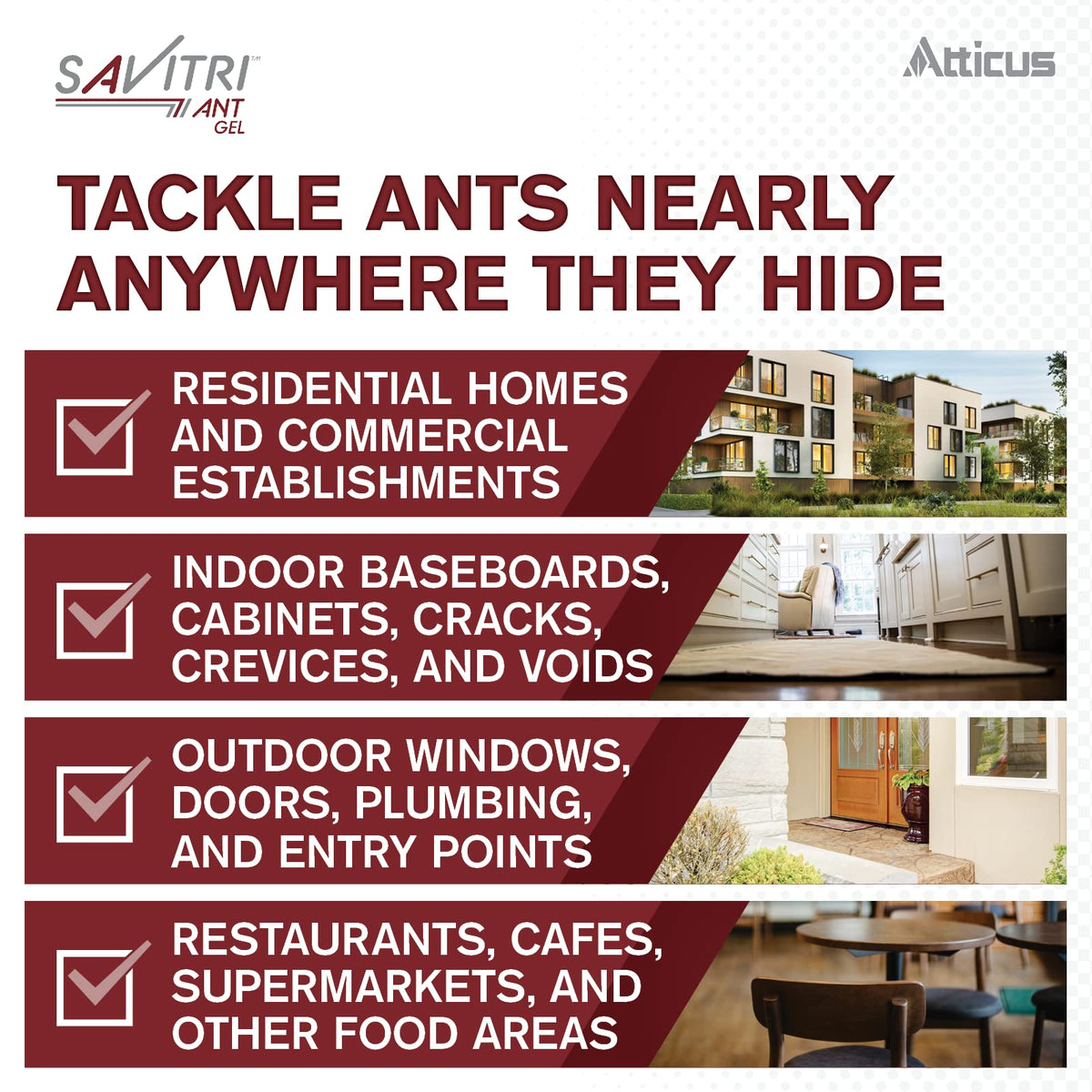 Atticus Savitri Ant Gel Bait (4 x 30 Grams) - Indoor and Outdoor Ant Killer
