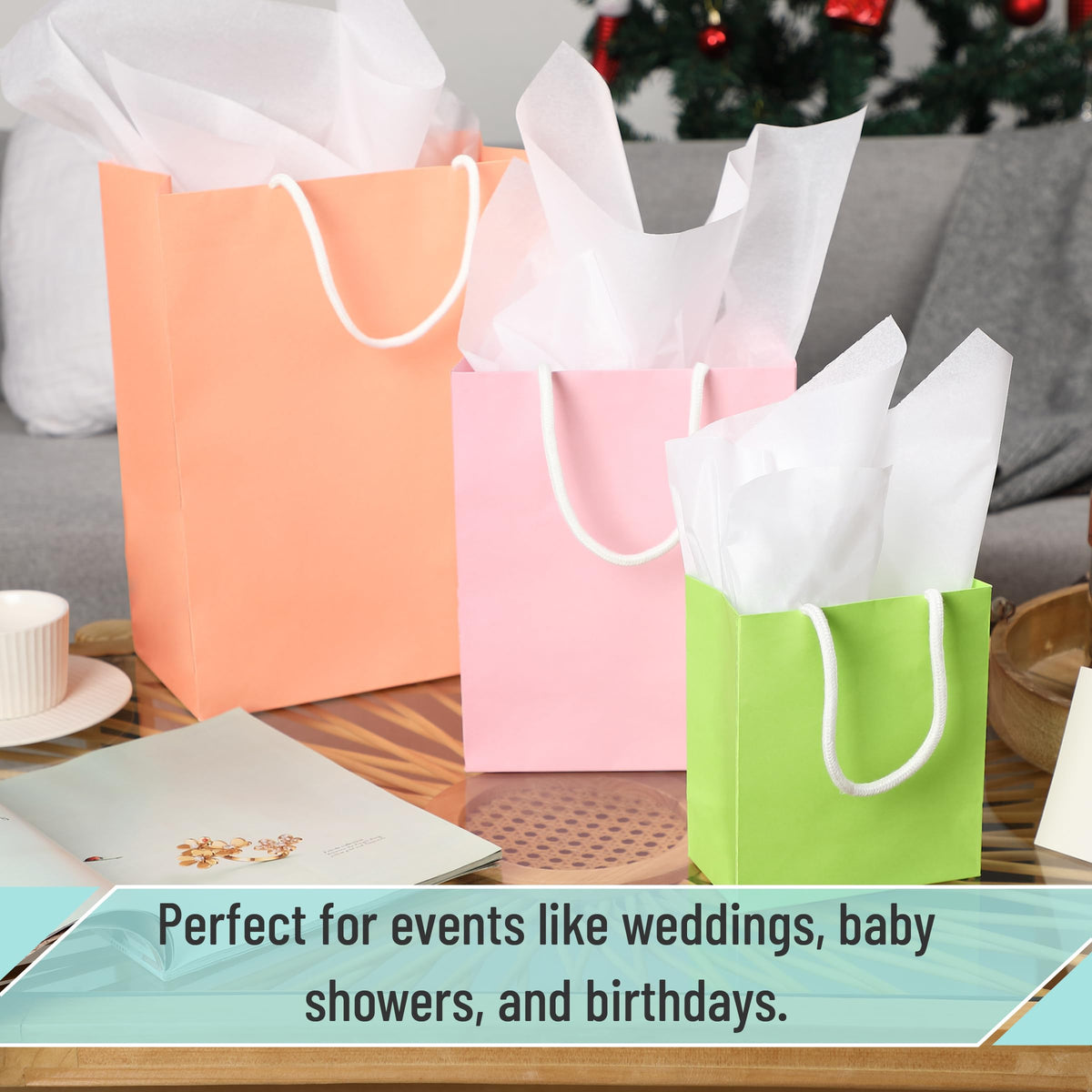 Mr. Pen- Paper Gift Bags with Handles, Assorted Sizes, 8 Pack