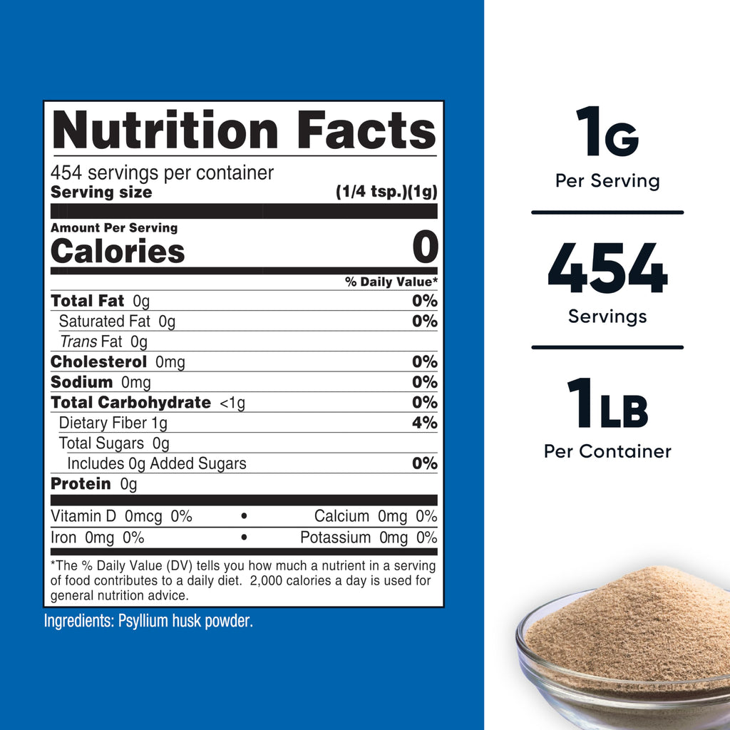 Nutricost Psyllium Husk Ground Powder (1lbs) - Gluten Free and Non-GMO