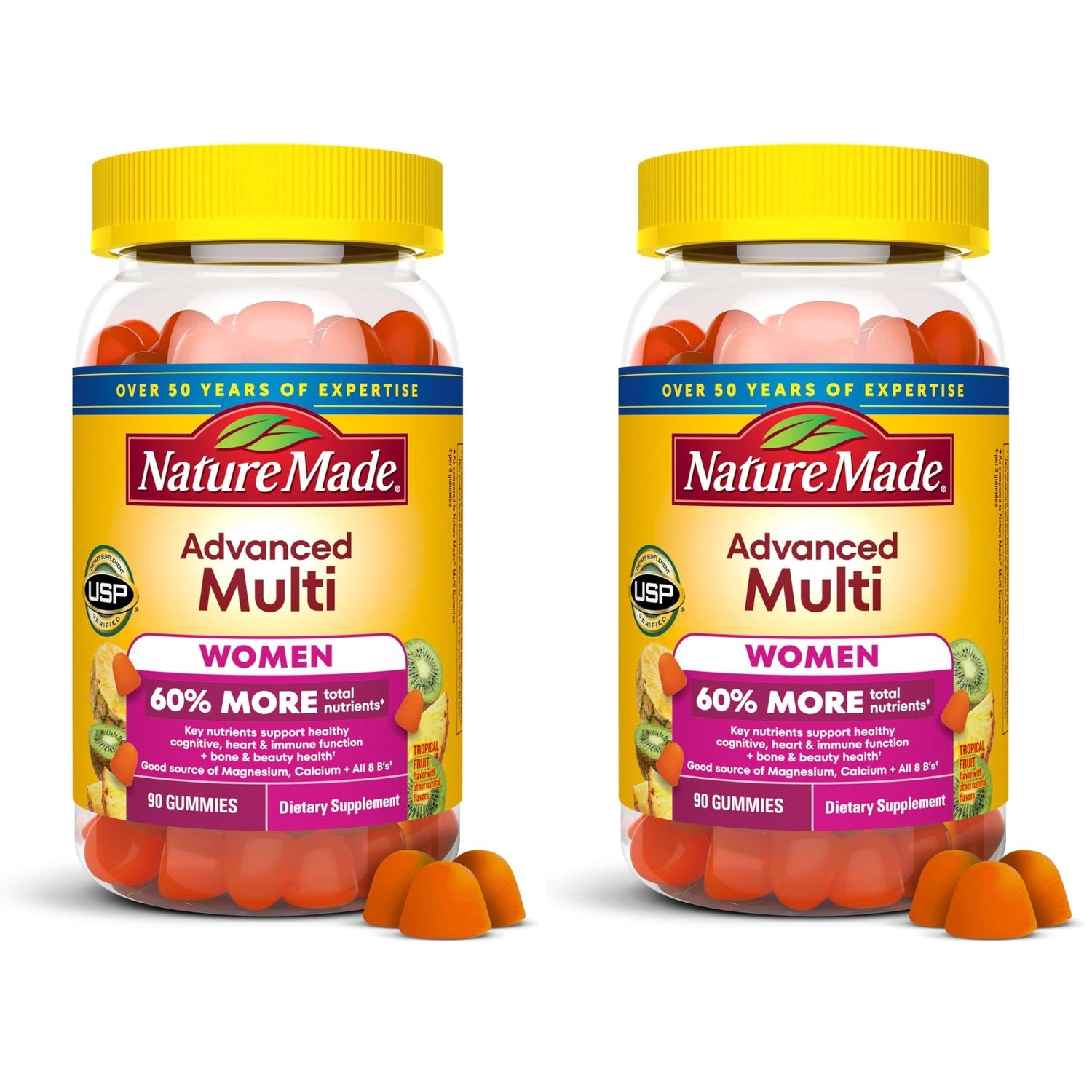 Nature Made Advanced Womens Gummy Multivitamins, 90 Multi Vitamin Gummies | Multivitamin Gummies for Women with Magnesium Citrate, Calcium, & B Vitamins, Daily Nutritional Support, 30 Day Supply