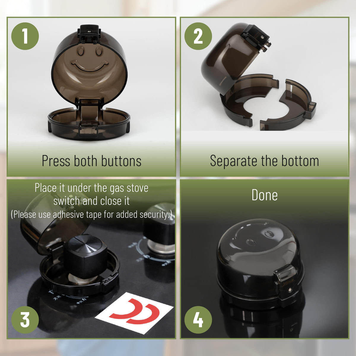 Bates- Stove Knob Safety Covers, 5 Pack Black Universal Size