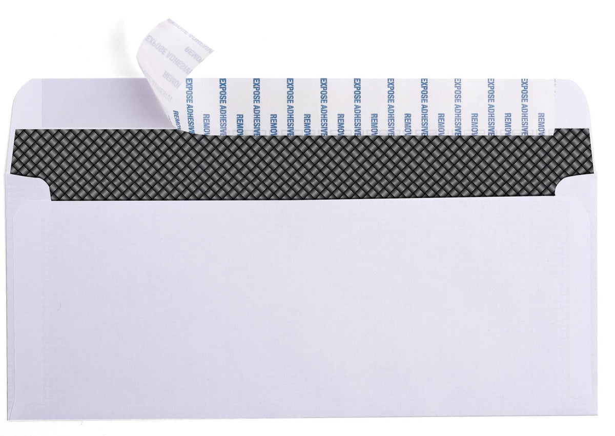 500 Self Seal QuickBooks Double Window Security Check Envelopes - for Business Laser Checks, Ultra Security Tinted, Self Adhesive Peel & Seal White, Size 3 5/8 x 8 11/16-24lb NOT for INVOICES (26865)