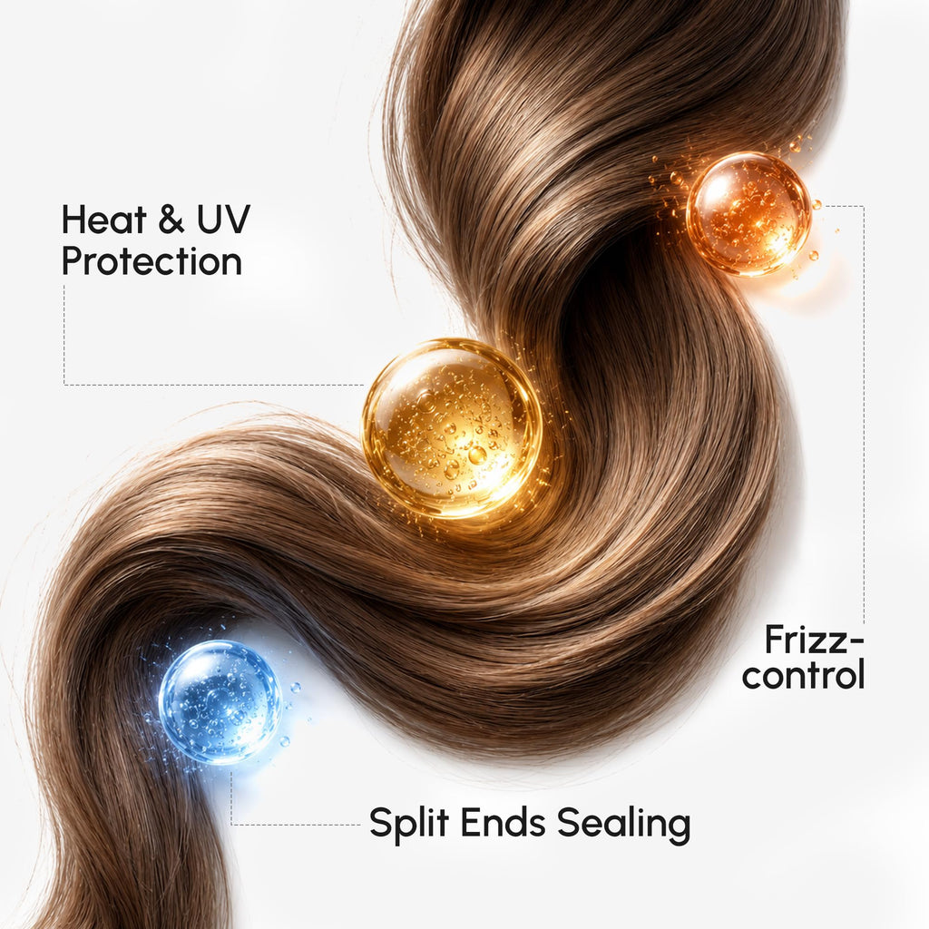 MAREE Hair Serum for Frizzy Dry Hair – Styling Capsules with Keratin, Argan Oil, Vitamins A E B5 – UV & Heat Protectant Frizz Control Serum for Women – Aceite Para el Cabello Treatment | for Frizzy