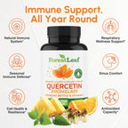 ForestLeaf Quercetin with Bromelain Supplement, 500mg Capsules, 90 Ct | 1350mg Quercetin Complex with Vitamin C, Stinging Nettle for Seasonal Wellness, Non-GMO, Gluten-Free, Vegetarian, Made in USA