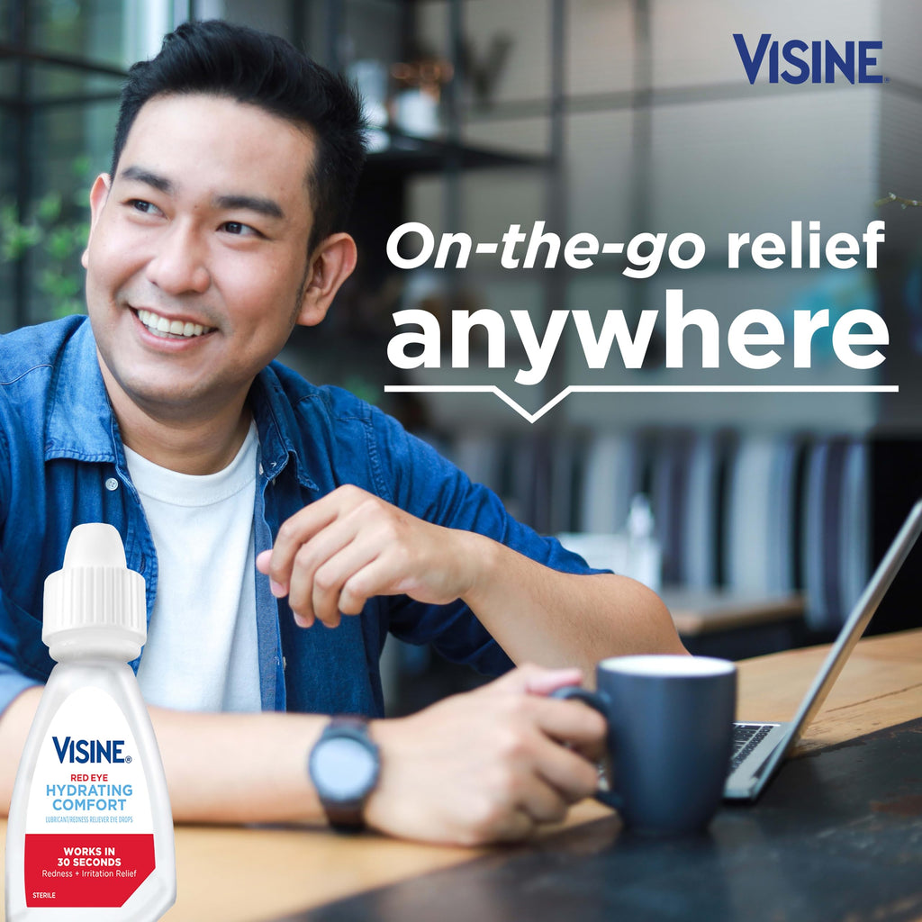 Visine Red Eye Hydrating Comfort Redness Relief Eye Drops, 0.5 fl. oz