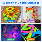 TFIVE Fluorescent Paint Markers, 8 Colors Neon UV Paint Pens for Blacklight