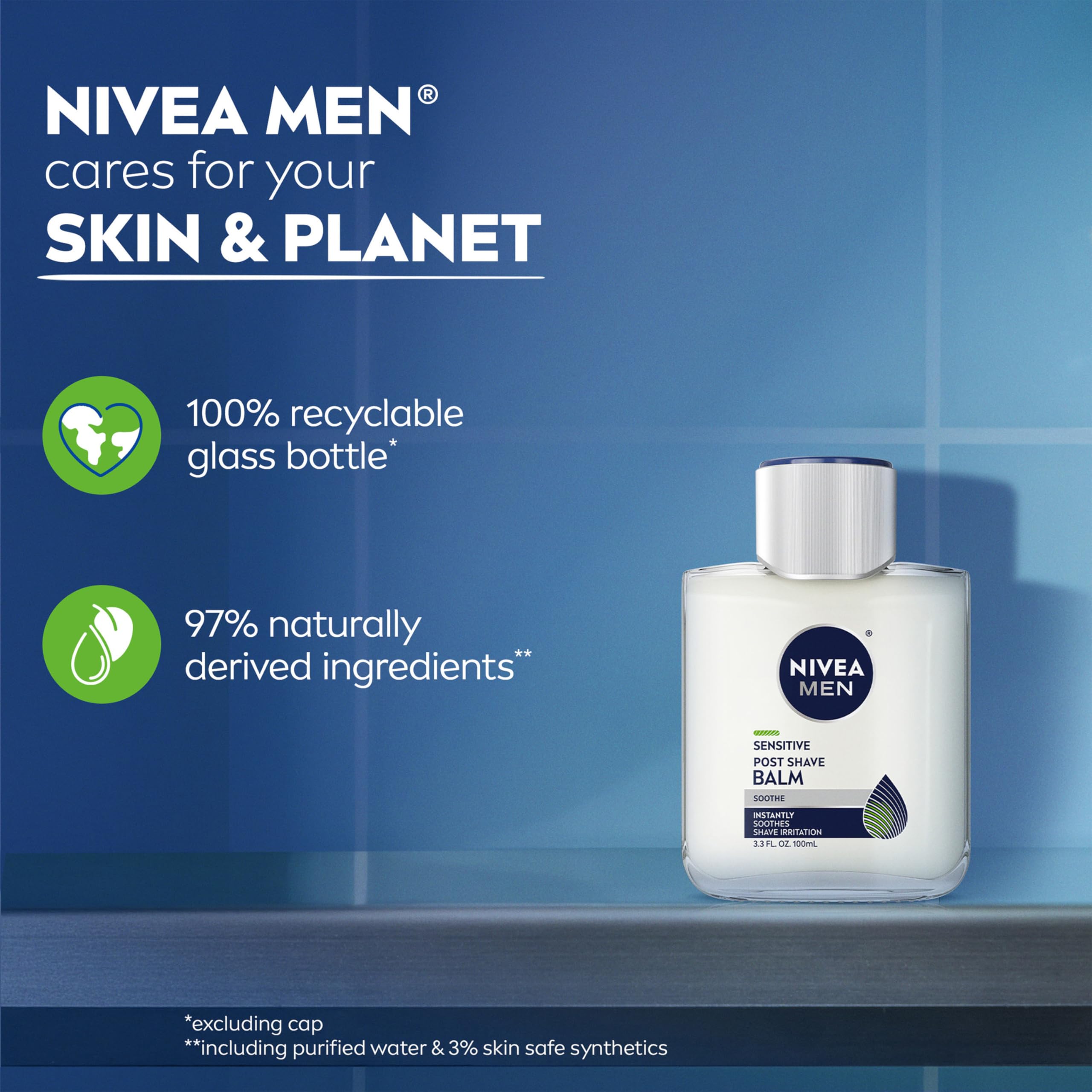 Buy now NIVEA MEN Sensitive Post Shave Balm, with VitaminPro Complex, Alcohol Free After Shave Balm for Men, 3.3 Fl Oz Bottle at indiglob india