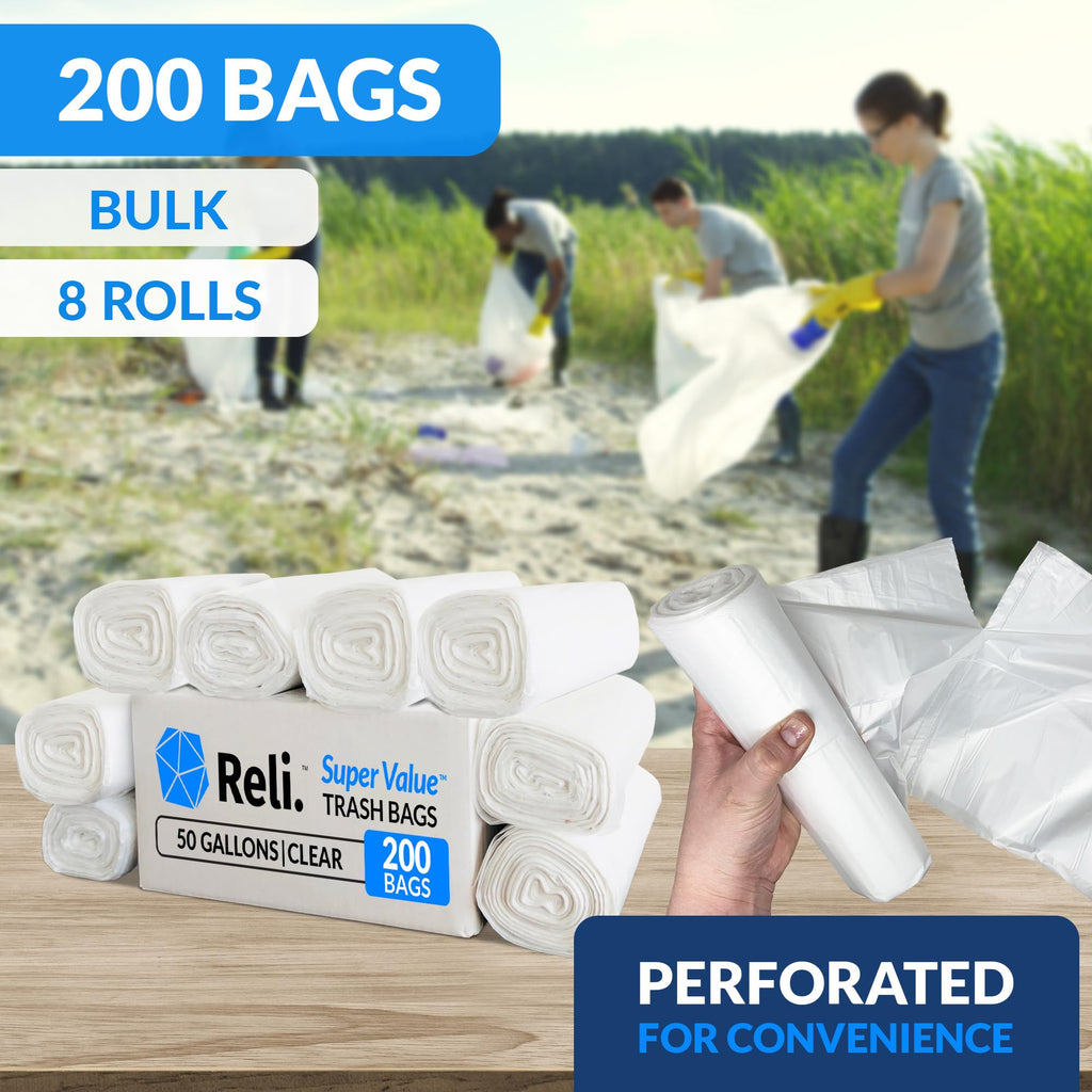 Reli. 50 Gallon Trash Bags Heavy Duty | Made in USA