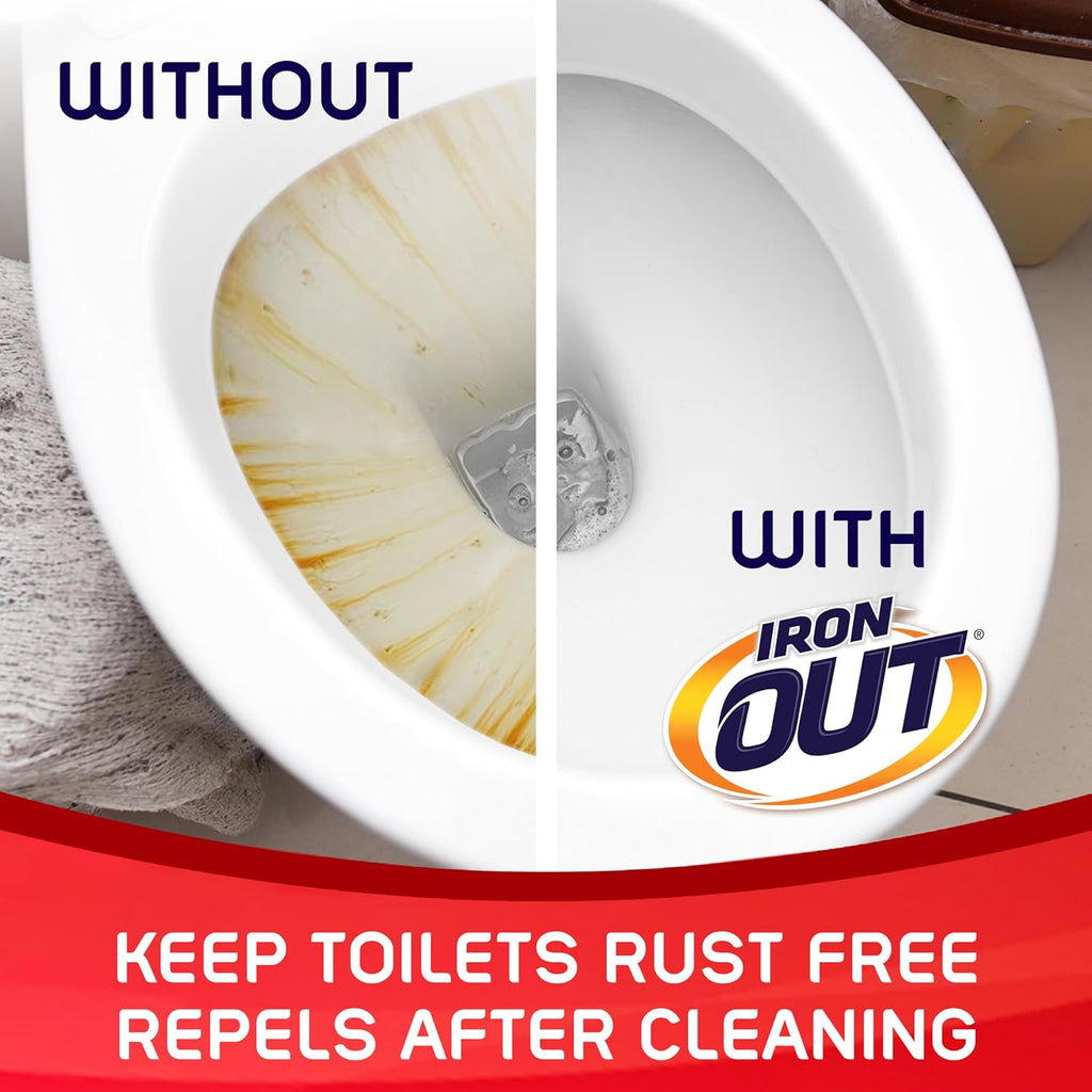 Buy now Iron OUT Automatic Toilet Bowl Cleaner Tablets, Helps Remove and Prevent Rust Stains with Every Flush, Lasts up to 45 Days, Made in the USA, 6 Tablets at indiglob india