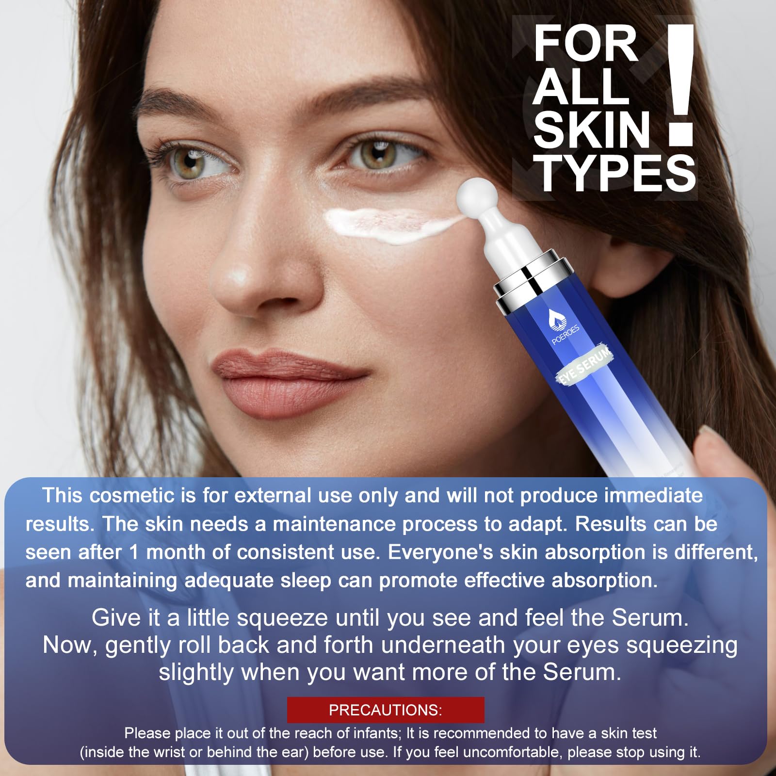 Eye Serum with 8% Caffeine & 8% Retinol Under Eye Cream 0.5 Fl Oz | Hyaluronic Acid Niacinamide & Peptides 360° Cooling Roller for Dark Circles Puffiness Fine Lines & Wrinkles,