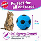 SPOT Sponge Soccer Ball Cat Toys for Cats and Kittens - Interactive and Colorful Plush Toy, Fun to Bat and Chase, Keep Cats Entertained - 1.5" Assorted 4-Pack