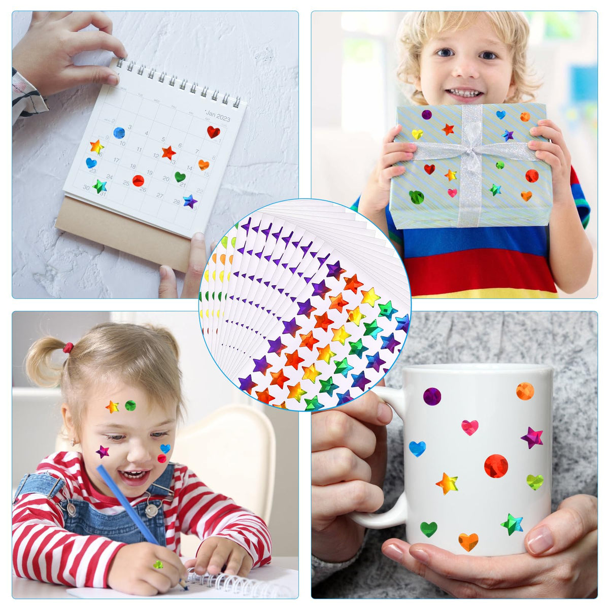 1710 Pcs Star Stickers for Kids Reward, Small Sparkly Holographic Sticker for School Classroom Student Teacher Supplies Behavior Reward Chart and DIY Decoration
