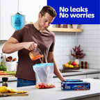 Clearware Zip N' Seal Bags - Variety Pack, 325 Bags - 150 Sandwich Bags, 75 Quart Bags, 50 Gallon Storage Bags, 50 Freezer Gallon Bags, For Food Storage, Freezer Bags, BPA Free