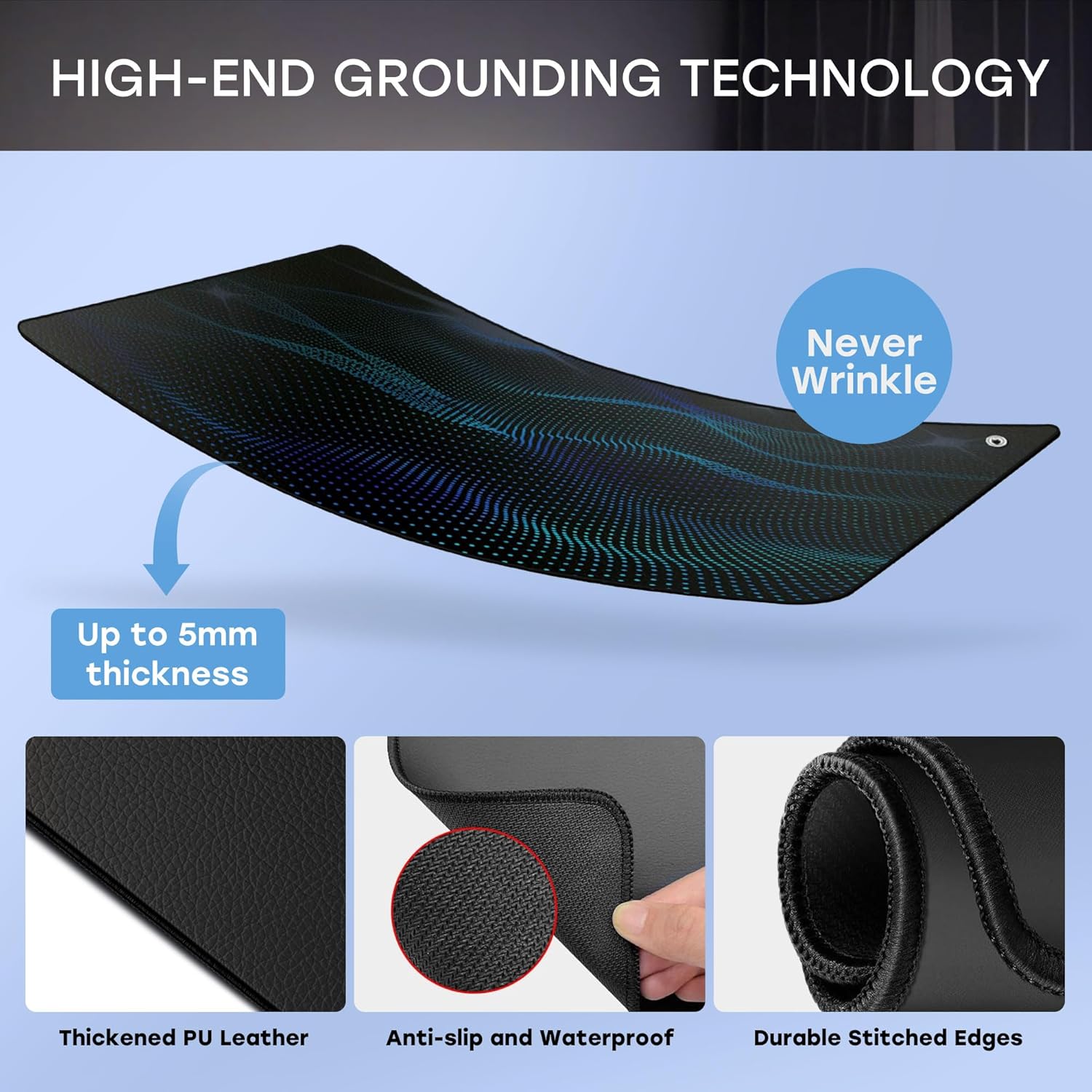 Buy now Ground Well Grounding Mat for Feet,Grounding Pad for Stress, Pain, Inflammation& Wellness Support, 26.7x10in Portable Size Grounding Mat, Indoor Grounding at Home,Office. 15Ft Cord Included. at indiglob india