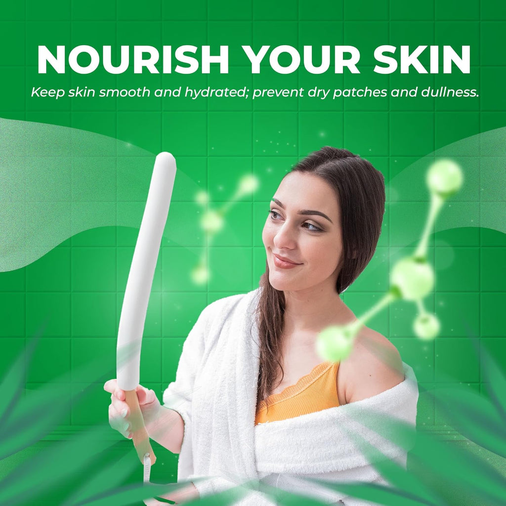 Buy now GranNaturals Lotion Applicator for your Back, Feet, and Legs - Sunscreen Applicator - Long Curved Easy Reach Body Brush for Suntan, Sunless Self-Tanning, Skin Cream, Acne, Body Wash - Elderly Aid at indiglob india