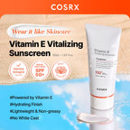 COSRX Vitamin E Sunscreen SPF 50, Natural Glow, for Oily Skin, 1.69 fl oz | Hydrating Face Sunscreen, Lightweight, Non-Sticky, No White Cast, Beach Essentials, Travel Essentials, Korean Skincare
