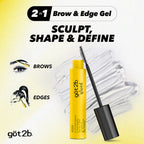 got2b Glued Brow Gel & Edge Control, Strong Hold, Clear, 0.54 Fl Oz | Tames brows and flyaways, Sweat-resistant with castor oil, Quick-dry formula, Vegan formula, Dual-sided brush