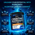 Creatine Monohydrate Gummies Complex 8500MG - Energy Chews, Men & Women
