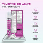 Minoxidil for Women, 2.11 Oz (2 Months Supply) Clinically Proven to Regrow Hair, Topical Aerosol Foam 5%, Hair Thinning Treatment