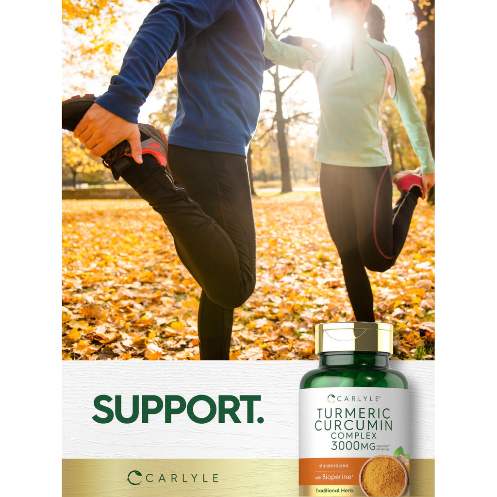 Carlyle Turmeric Curcumin with Black Pepper | 90 Powder Capsules | Complex Supplement with Bioperine | Non-GMO, Gluten Free
