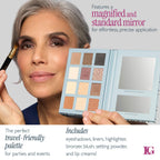 LAURA GELLER NEW YORK RSVP-Ready Big Night Out Full Face Travel Makeup Palette - All-in-One Set includes Eyeshadows, Eye Liners, Blush, Bronzer, Highlighter, Setting Powder, and Lip Creams