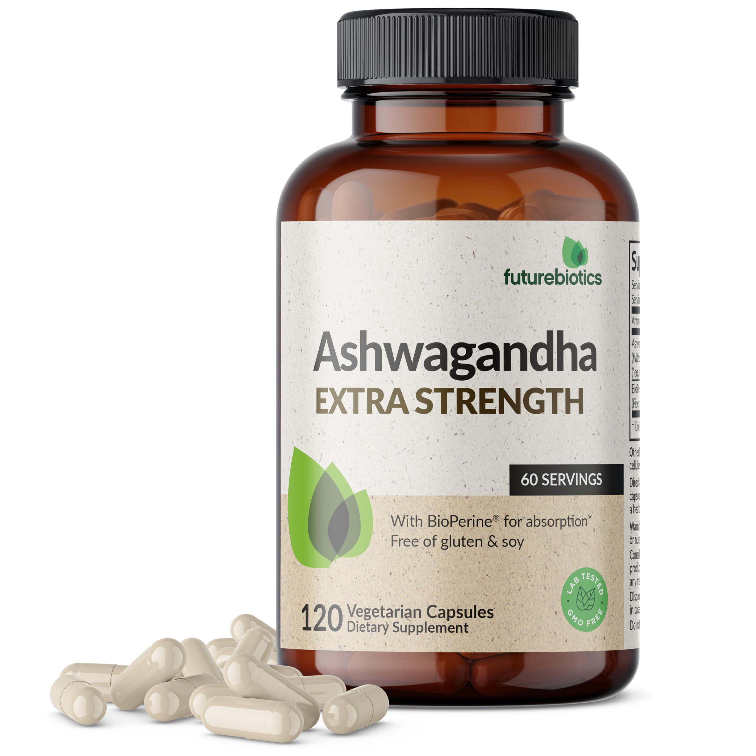 Buy now Futurebiotics Ashwagandha Extra Strength Stress & Mood Support with BioPerine - Non GMO Formula, 120 Vegetarian Capsules 120 Count (Pack of 1) at indiglob india
