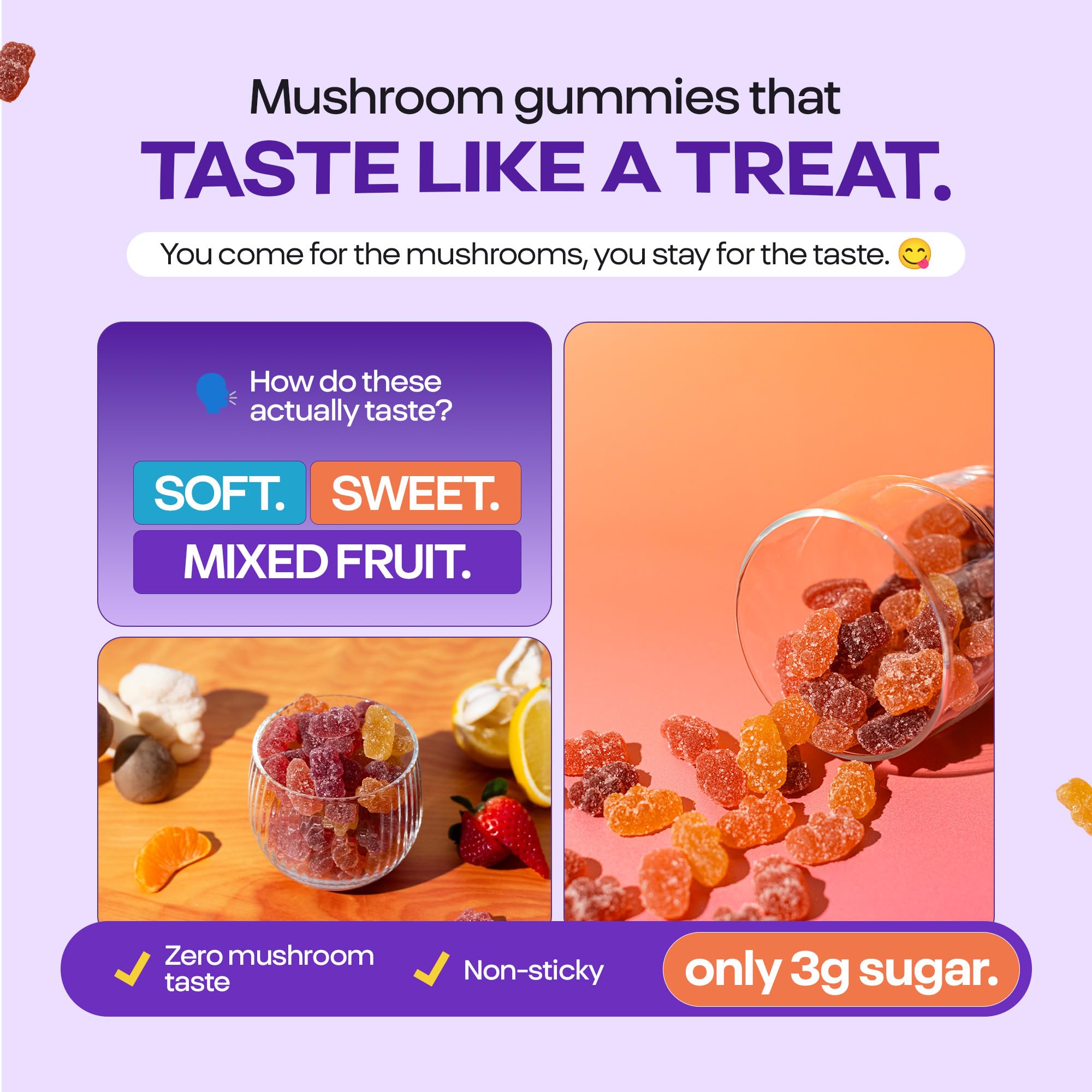 Drops Of Nature Organic Mushroom Gummies & Ashwagandha - Mixed Berry, 80 ct | KSM-66 Ashwagandha Gummies with 7 Superfood Mushroom Lions Mane Reishi Turkey Tail Chaga & More, Low Carb Vegan, Gelatin-Free