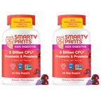 SmartyPants Kids Probiotic Gummies for Digestive Health: 2 Billion CFU Gut Health and Immune Support Supplement, Clinically Studied Probiotic, Gluten Free, Grape, 30 Count (30 Day Supply)