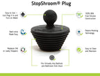 Buy now StopShroom Tub 2 Pack Universal Stopper for Bathtub and Bathroom Sink Drains, Black Plug 2pk, 2 Count at indiglob india