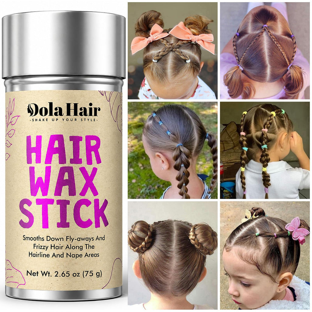 Dolahair Hair Wax Stick - Flyaway Control Styling Pomade for Kids, Women | Slick Back Hair Bun Maker and Hair Accessorie for Teen Girls (1 Pack of Wax)