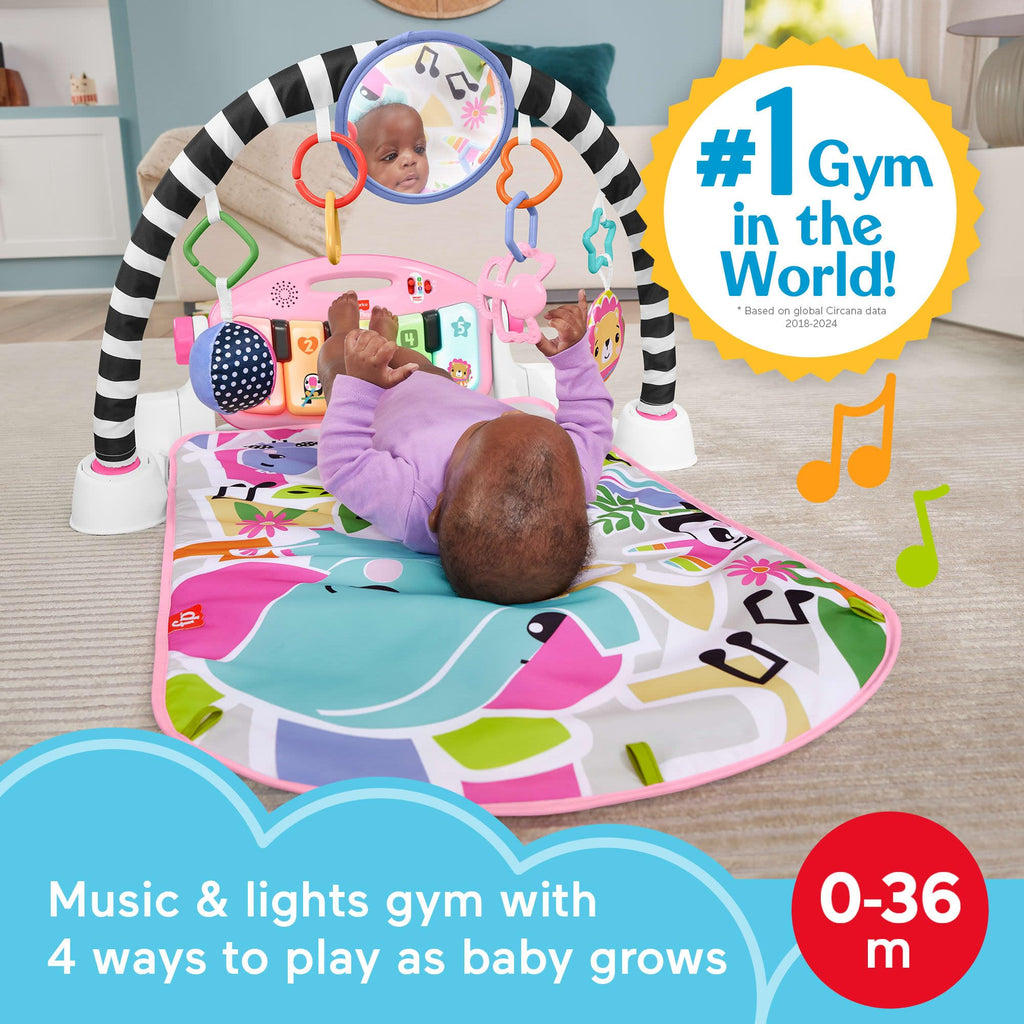 Fisher-Price Glow and Grow Kick & Play Piano Gym, Pink