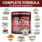 Clean Nutra Creatine Powder for Men + HMB BCAA L Arginine L Citrulline Tongkat Ali Saw Palmetto Ashwagandha Collagen Flax Seed Turmeric Preworkout Stevia Nitric Oxide L Glutamine Amino Acids