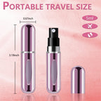 opasyo Refillable Perfume Atomizer, Leak-Proof, 5ml 4 Pack | Portable travel perfume spray bottle. Includes Gold/Pink/Blue/Black. Perfect essentials for traveling and outgoing.