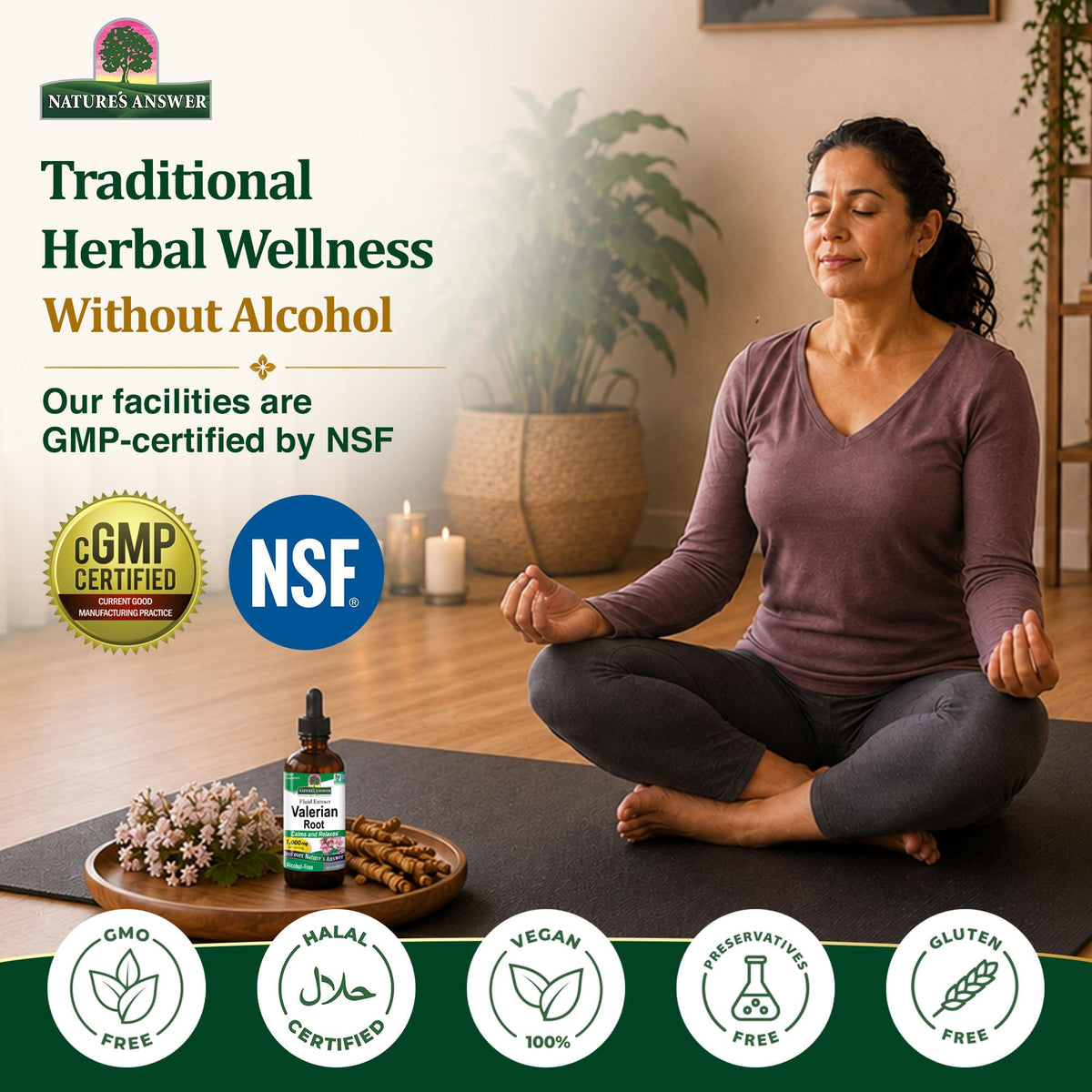 Natures Answer Valerian Root 1000 mg, 2 oz - Alcohol-Free Extract - Natural Sleep Aid - Stress Reliever - Promotes Restful Slumber