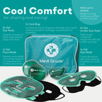 Medi Grade Face Ice Pack and Cooling Eye Mask Set, ChillGel Gel Mask Duo | Ice face mask and gel eye mask soothe puffy eyes, dark circles and migraines, cooling self care with storage bag