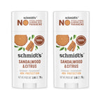 Schmidt's Aluminum Free Natural Deodorant Sandalwood & Citrus 2.65 oz 2 ct | 24 Hour Odor Protection for Women and Men. With Natural Ingredients. Cruelty-Free