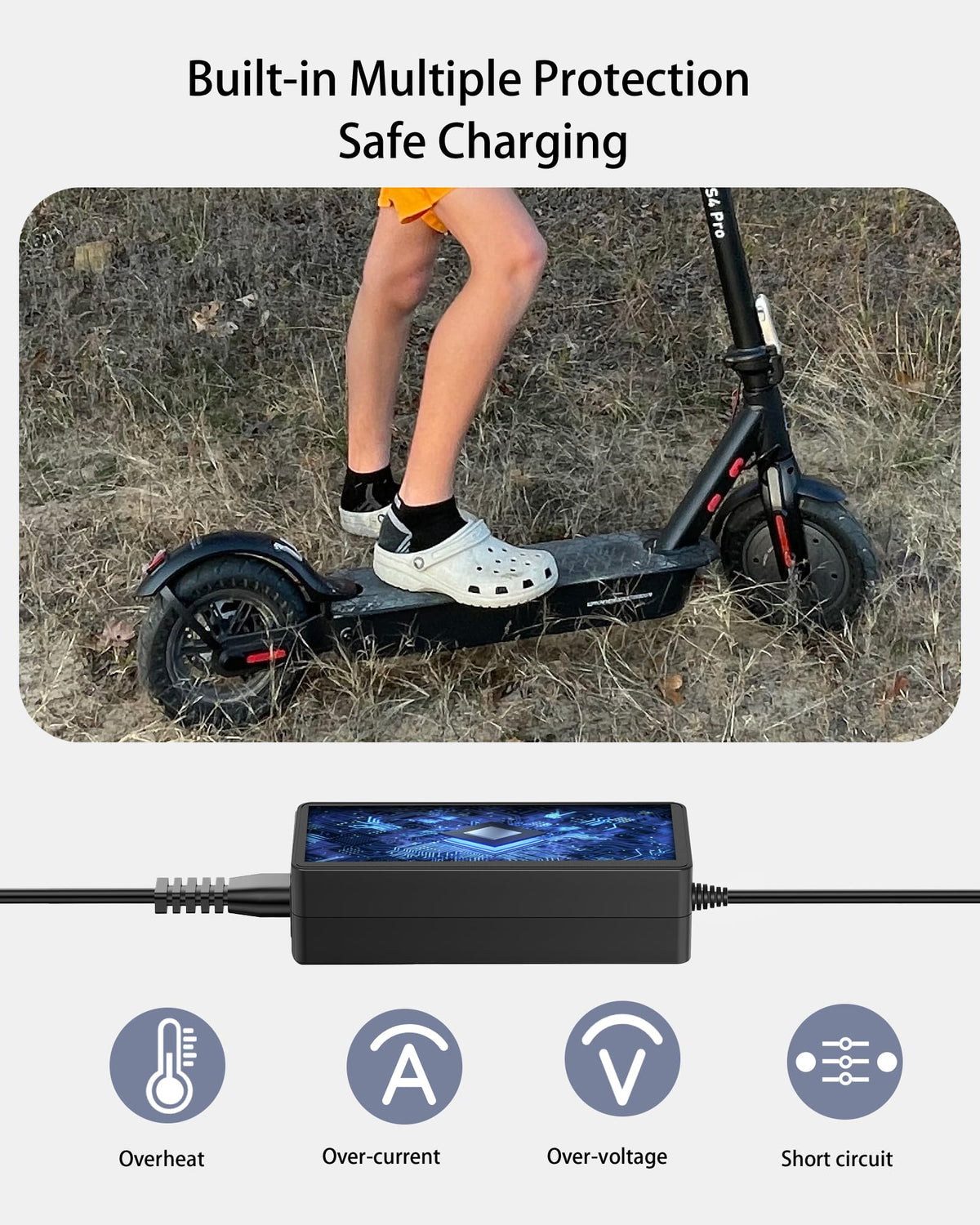 VHBW 42V Charger for VOLPAM Electric Scooter Q1 SP06 SP03 SPT7, 9.8ft Cable