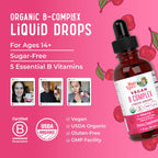MARYRUTH'S Organic Vitamin B Complex, Biotin, Vitamin B12, Niacin, Folate | B Vitamins Complex, Biotin, Vitamin B12, Niacin, Folate