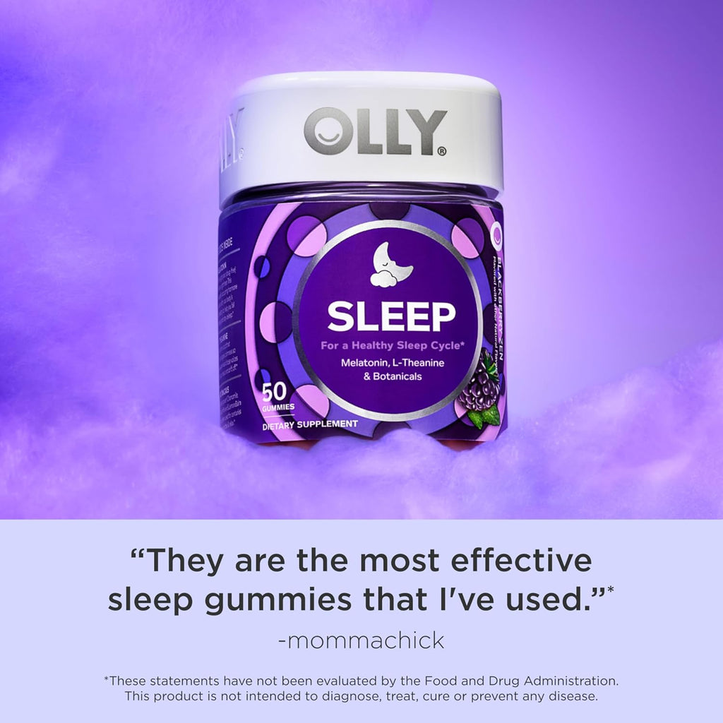 Buy now OLLY Restful Sleep Gummy Supplement with Melatonin & L-Theanine Chamomile, Blackberry Zen, 50 Gummies (25 Day Supply) Supports a Healthy Sleep Cycle* (Packaging May Vary) at indiglob india