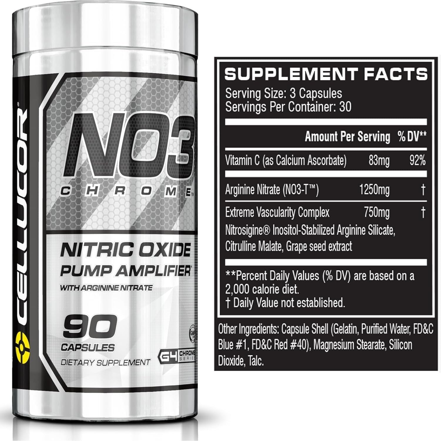 Buy now Cellucor NO3 Chrome Nitric Oxide Supplements with Arginine Nitrate for Muscle Pump & Blood Flow, 90 Capsules, G4 at indiglob india