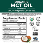 Viva Naturals Organic MCT Oil, 16 fl oz – MCT Oil for Coffee, USDA Organic, Non-GMO, Paleo Certified & Keto Friendly, Supports Energy & Mental Clarity