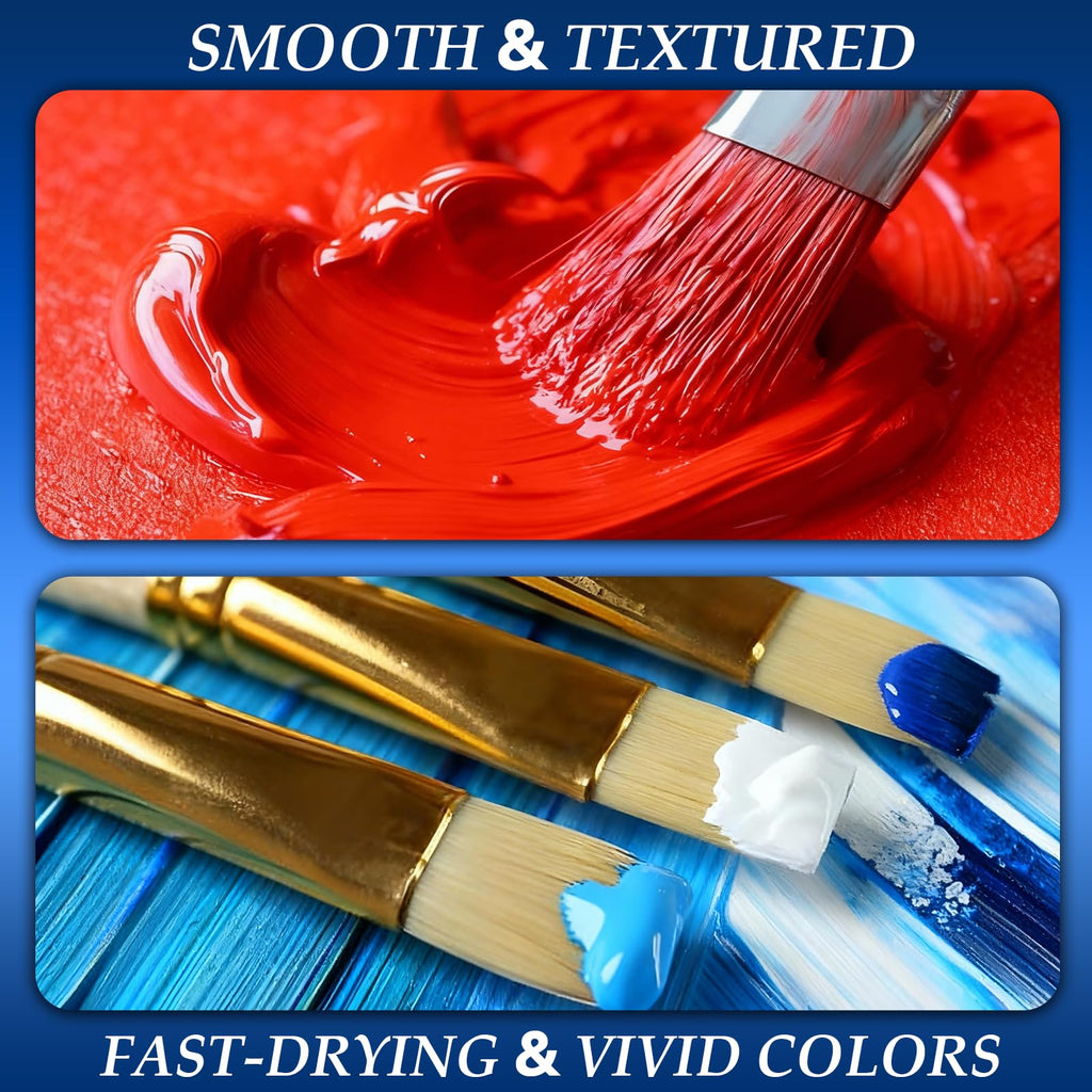 Outdoor Acrylic Paint Waterproof Set 10oz, 10 Color Outdoor Paint with Pump