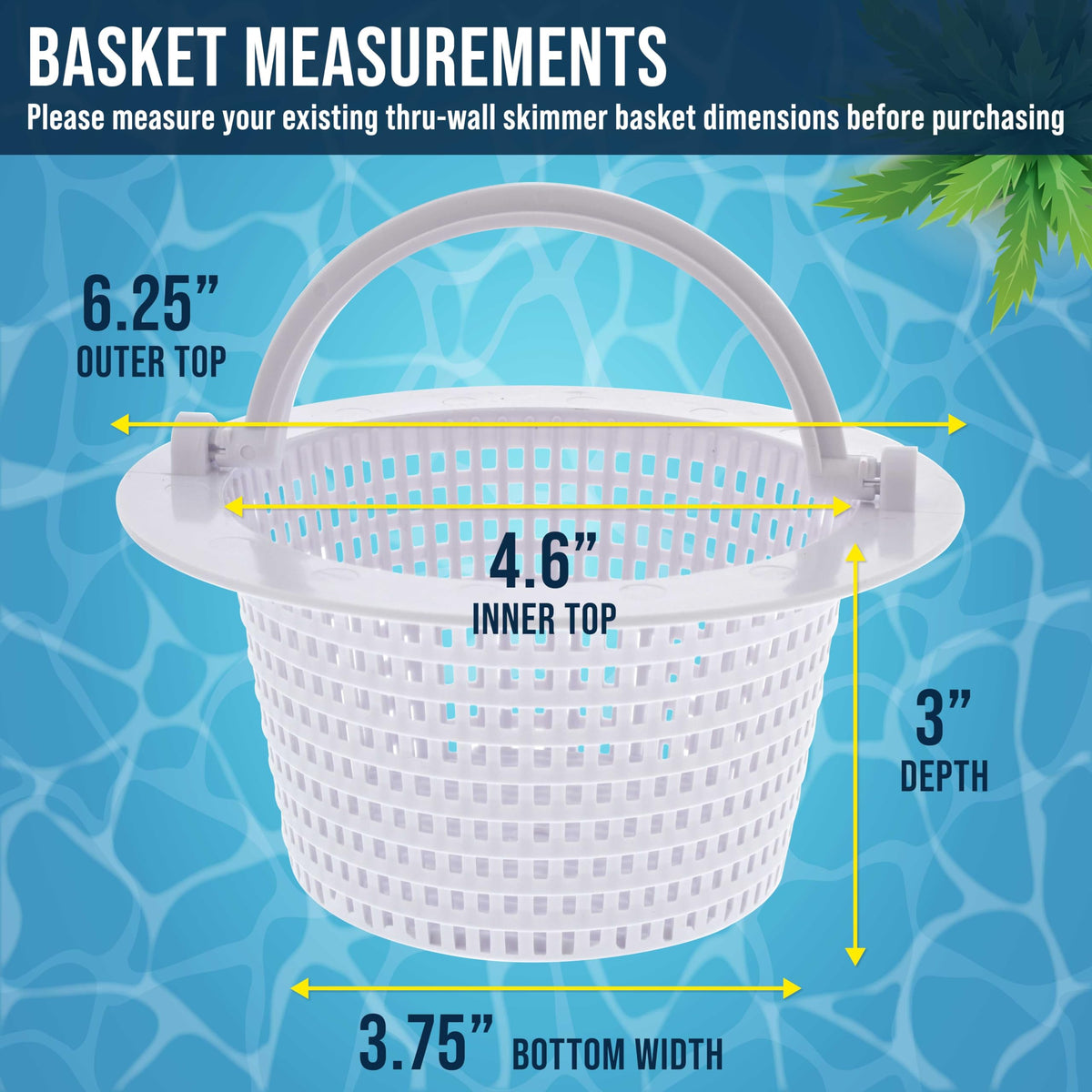 U.S. Pool Supply Above Ground Pool Thru-Wall Skimmer Baskets, Handles, 2 Pk