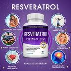 Resveratrol Supplement 1800 mg Antioxidant Complex - Highly Potent Natural Trans-Resveratrol Pills for Healthy Aging, Overall Health Support, Immune System, Brain Function, for Men Women, 90 Capsules