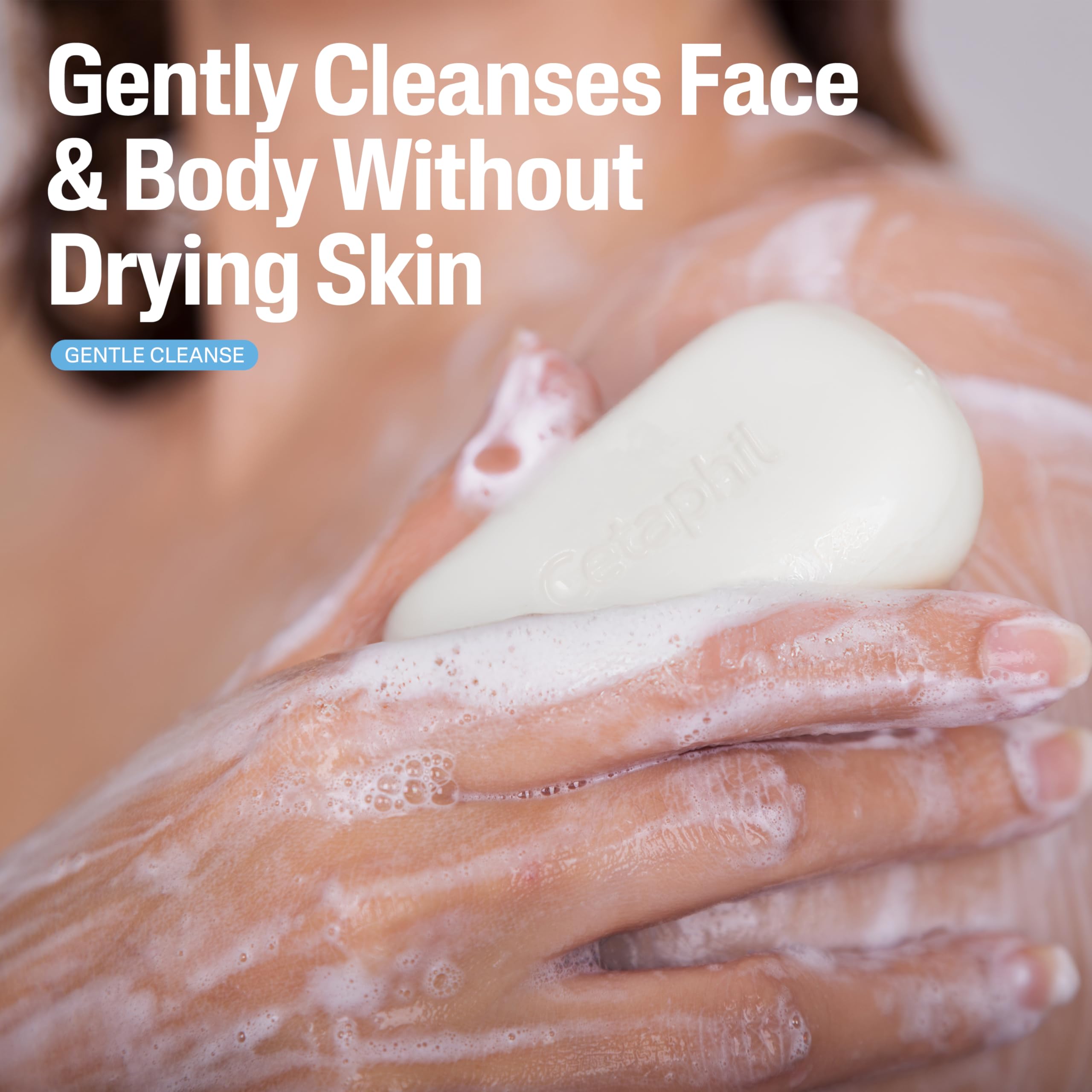 Cetaphil Gentle Cleansing Bar Soap, Sensitive & Dry Skin, 4.5oz, 6ct | Fragrance-Free, Dermatologist Recommended, Non-Comedogenic, Nourishes Dry Sensitive Skin, Face And Body, Bulk 6-Pack Value
